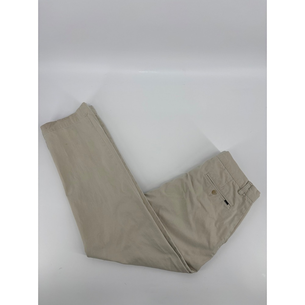 Polo Ralph Lauren Mens Chino Pants Khaki Tan Straight Leg Cotton Twill 35x30
